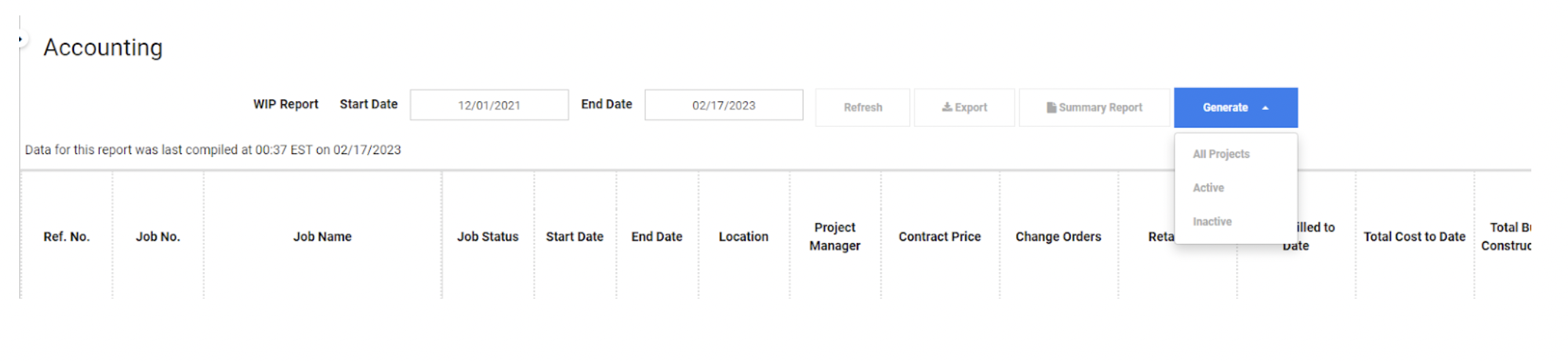 WIP Report Enhancements